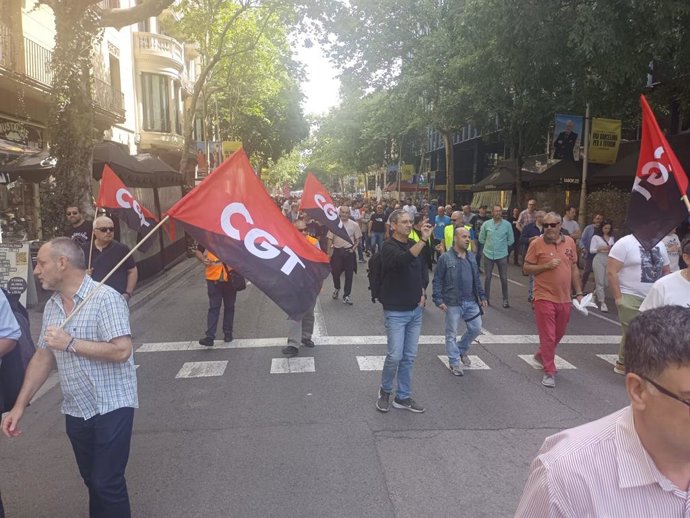 Els conductors en la protesta de Barcelona