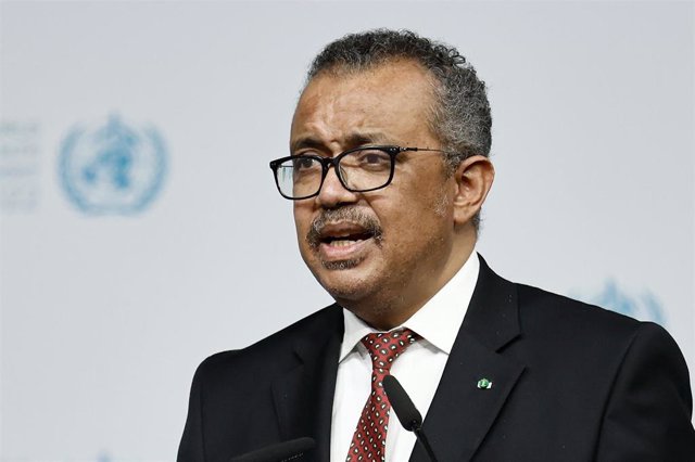 Archivo - FILED - 16 October 2022, Berlin: Director-General of the World Health Organization (WHO) Tedros Adhanom Ghebreyesus speaks at the opening ceremony of the 14th World Health Summit. 