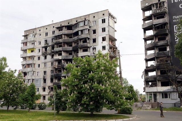 Edificio destruido en Ucrania