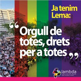 Valencia.- 'Orgull de totes, drets per a totes', lema de la manifestación del Orgullo LGTBI+ 
