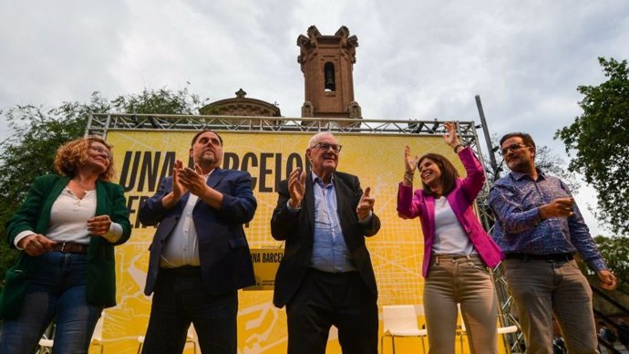 Ernest Maragall, Oriol Junqueras, Marta Vilalta, Montse Benedí y José Rodríguez.