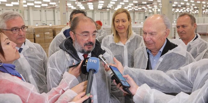 El presidente de Aragón, Javier Lambán, en Épila.