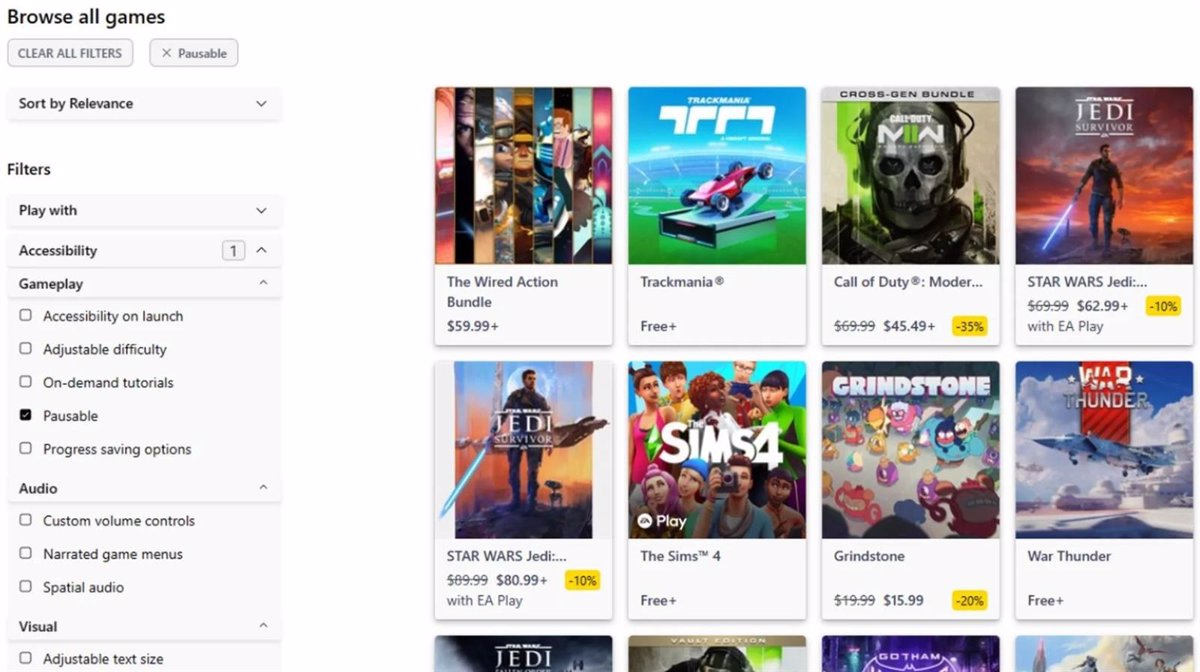 Microsoft Store introduces new filters in the Xbox game search engine to improve accessibility to its service