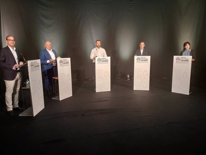 Debate electoral de los candidatos a la Alcaldía de Cáceres de los partidos con representación en el ayuntamiento