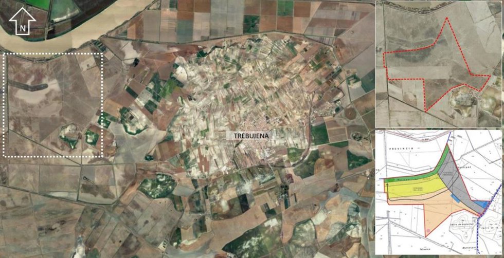 Mapa con la ubicación del megaproyecto con resorts de lujo y campo de golf previsto en Trebujena (Cádiz)
