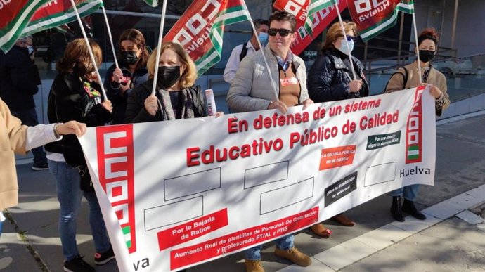 Imagen de una de las protestas del sindicato en Huelva.