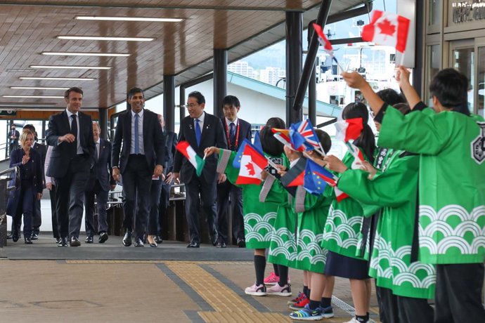 Macron y Sunak en Hiroshima, Japón