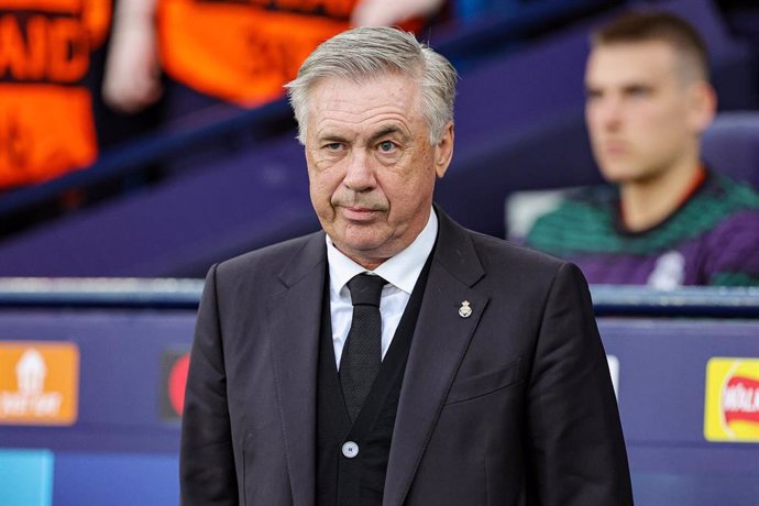 Carlo Ancelotti Coach of Real Madrid during the UEFA Champions League, Semi-finals, 2nd leg football match between Manchester City and Real Madrid on 17 May 2023 at the Etihad Stadium in Manchester, England - Photo Nigel Keene / ProSportsImages / DPPI
