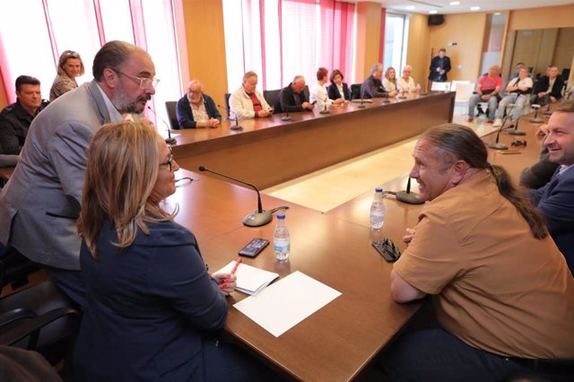 El presidente de Aragón, Javier Lambán, en Utrillas.