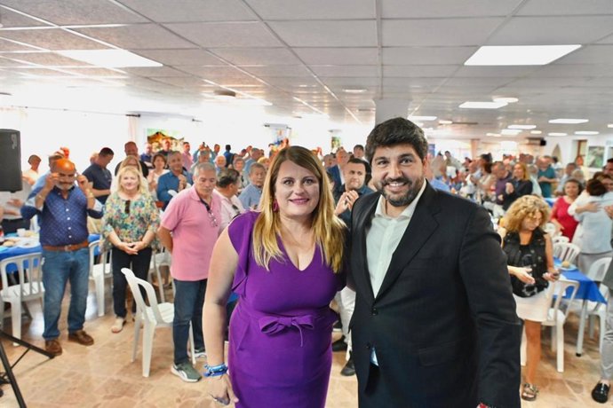 El candidato del PPRM a la presidencia de la Comunidad Autónoma, Fernando López Miras, hoy en Mazarrón