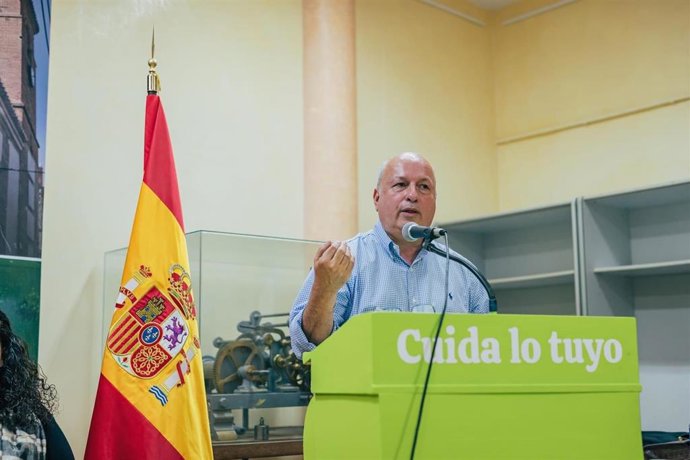 El candidato de Vox, en un acto de partido.