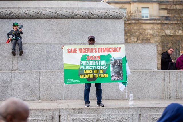 Archivo - Protestas contra las elecciones nigerianas en Reino Unido 