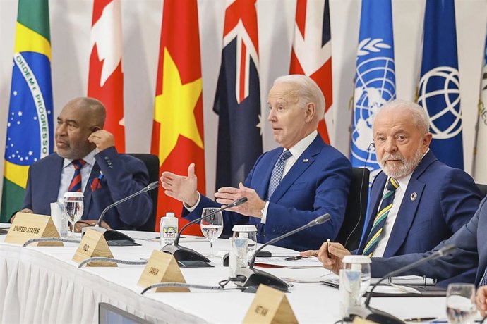 Luiz Inácio Lula da Silva y Joe Biden en Hiroshima, Japón