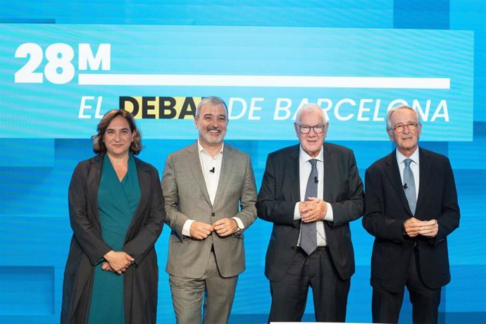 Colau, Collboni, Maragall y Trias en uno de los debates de esta campaña