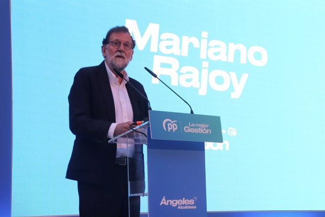 Mariano Rajoy, expresidente del Gobierno de España, en un mitin del PP de Marbella
