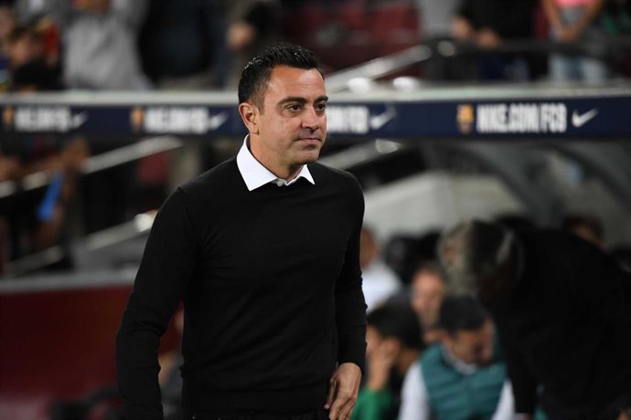 El entrenador del FC Barcelona, Xavi Hernández, durante un partido.