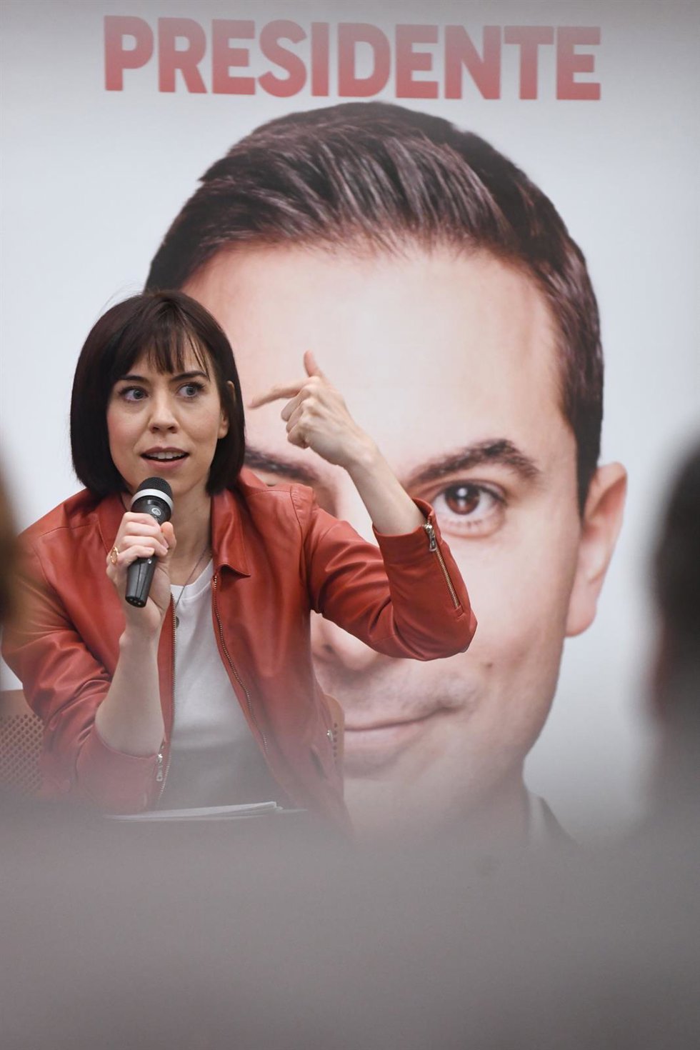 La secretaria de Ciencia, Innovación y Universidades del PSOE y ministra de Ciencia e Innovación, Diana Morant, interviene durante un acto de campaña con jóvenes, en el Centro Cultural Emilia Pardo Bazán, a 19 de mayo de 2023, en Madrid (España). Este e