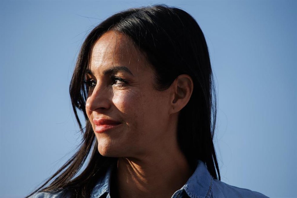 La candidata de Ciudadanos a la Alcaldía de la Villa de Madrid, Begoña Villacís, durante el acto de inicio de campaña de las elecciones municipales del 28M, en el distrito de Salamanca, a 11 de mayo de 2023, en Madrid (España). Esta noche comienza de fo
