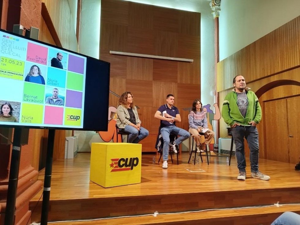 El exdiputado de la CUP en el Parlament David Fernndez en un acto en la Seu d'Urgell (Lleida)