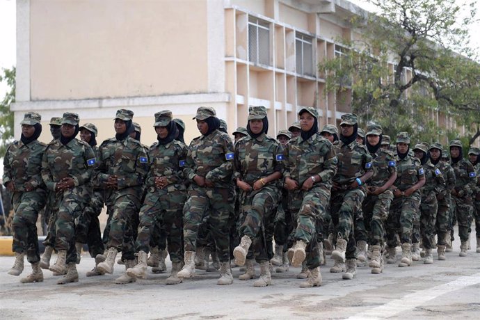 Archivo - Militares del Ejército de Somalia