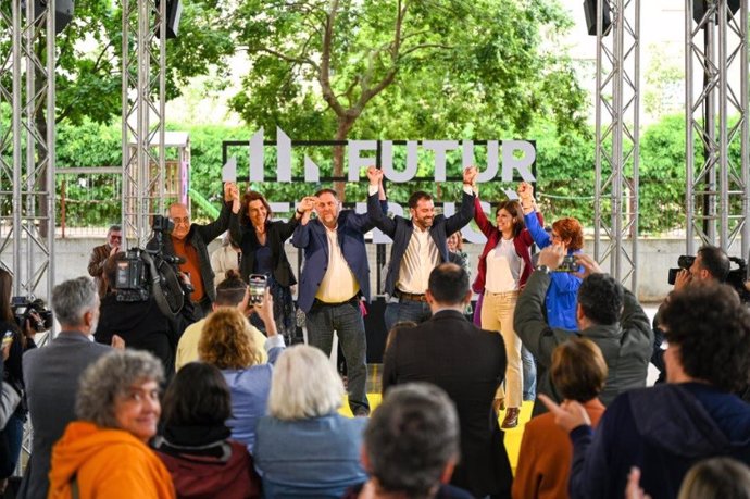 El presidente de ERC, Oriol Junqueras, en un acto en Girona