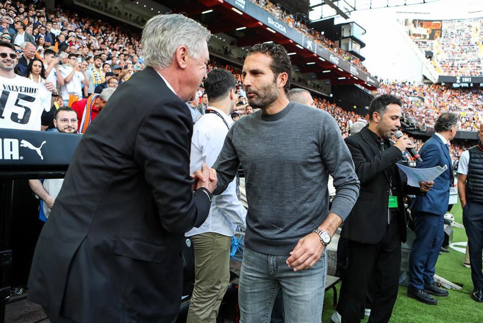 Rubén Baraja y Carlo Ancelotti