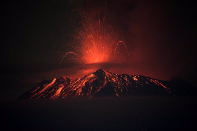 Vista del volcán de Popocatépetl, en México.