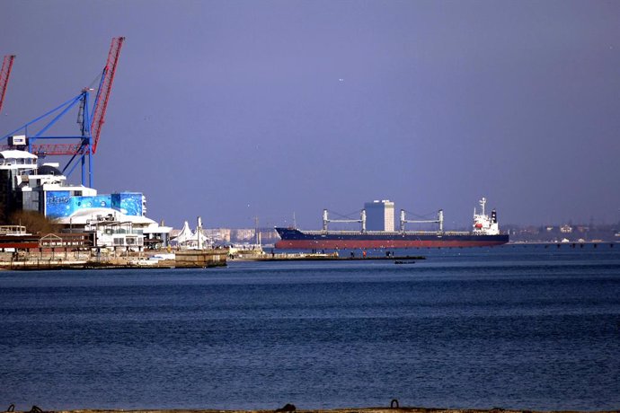 Archivo - December 29, 2022, Odesa, Ukraine: A ship moored in the port of Odesa within the framework of the grain corridor, Odesa, southern Ukraine.