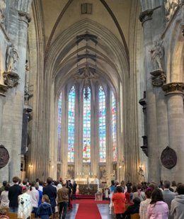 Misa de Romeros de la Hermandad del Rocío de Bruselas.