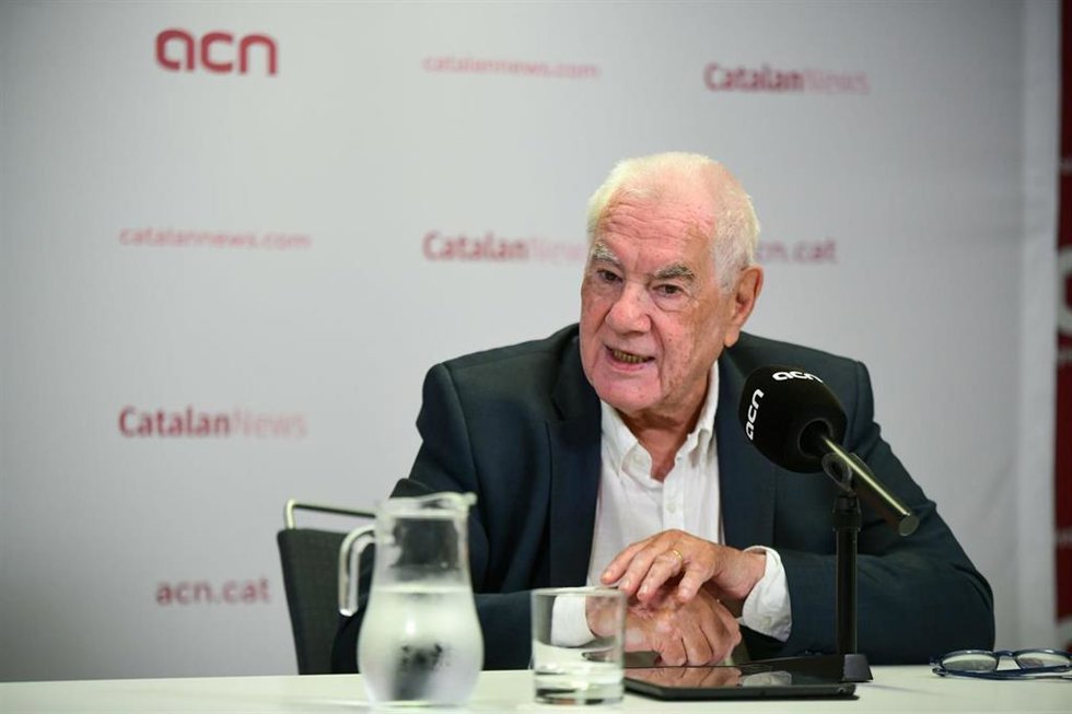 El alcaldable de ERC Ernest Maragall en rueda de prensa.