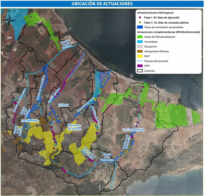 Mapa que muestra la ubicación de las actuaciones