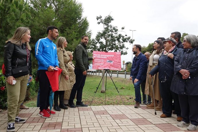 El candidato del PSOE a la Alcaldía de Málaga, Daniel Pérez, en rueda de prensa