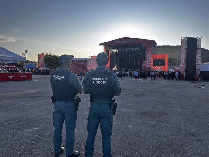 Agentes de la Guardia Civil durante el Mallorca Live Festival.