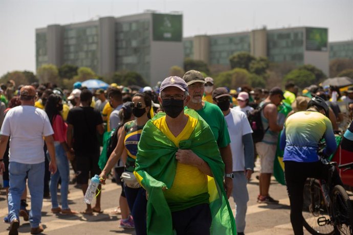 Archivo - September 7, 2021, Brasilia, Distrito Federal, Brasil: (INT) Pro-Bolsonaro demonstrations with anti-democratic agendas on 7 September. September 7, 2021, Brasilia, Federal District, Brazil: Supporters of President Jair Bolsonaro fill the Espla