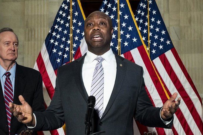 Archivo - El senador republicano Tim Scott.