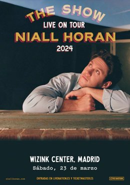 Archivo - Cartel del concierto de Niall Horan el próximo 23 de marzo en el WiZink Center de Madrid.