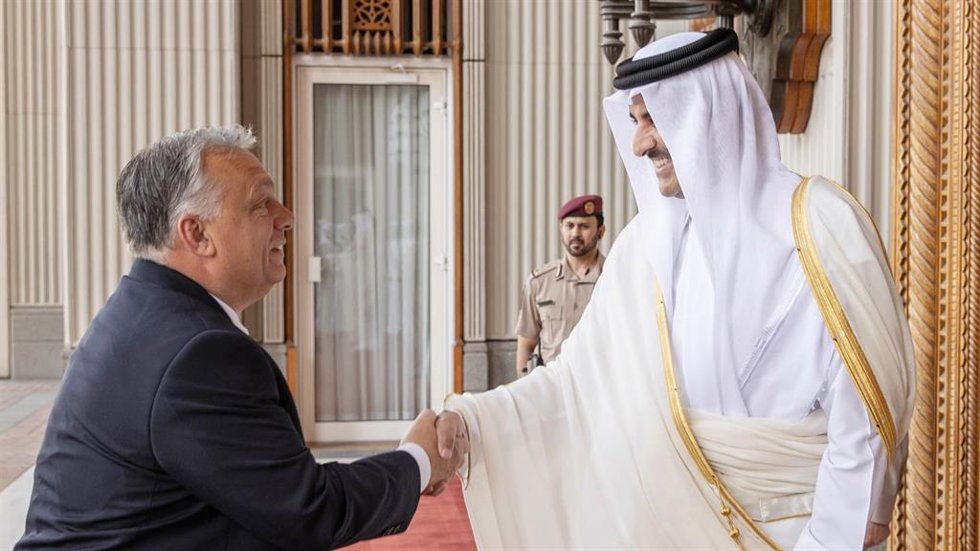 Tamim bin Hamad al Zani y Viktor Orbán