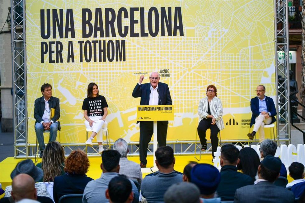 Ernest Maragall en el acto en Poble-sec de Barcelona.