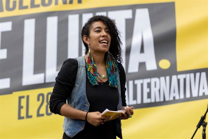 Imagen de archivo - La candidata de la CUP a la alcaldía de Barcelona, Basha Changue, en un acto en Barcelona.