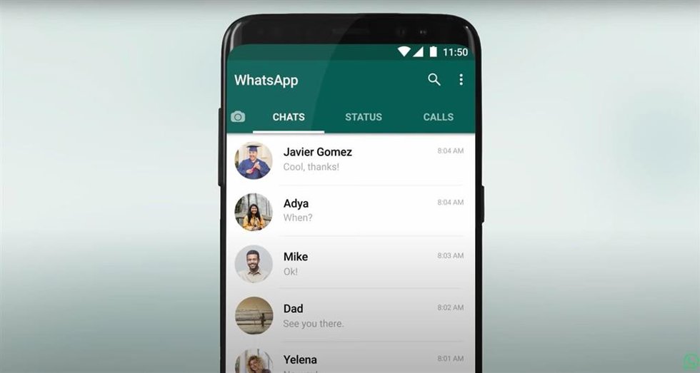 Interfaz de WhatsApp