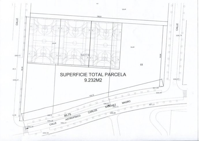 Plano facilitado por VTLP sobre la ubicación de la gran dotación polivalente en Los Santos-Pilarica