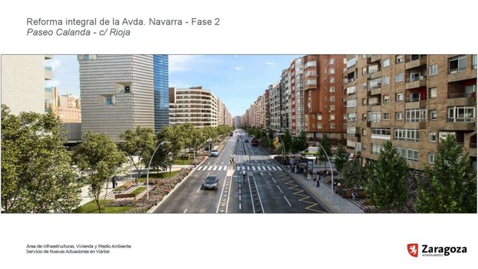 Recreación de la II fase de la reforma de la avenida Navarra