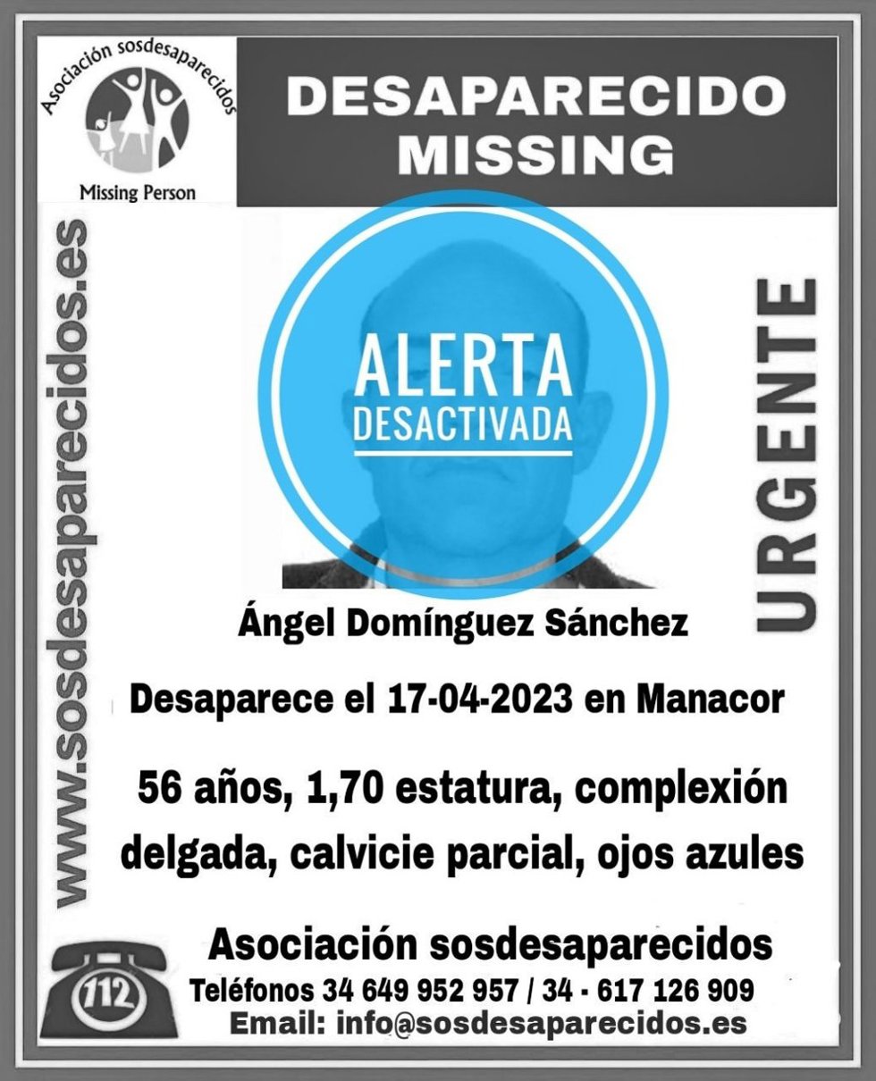 Localizan a un hombre desaparecido en Manacor desde mediados de abril.