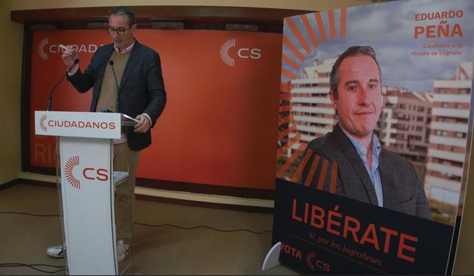 El candidato de Ciudadanos al Ayuntamiento de Logroño, Eduardo Peña