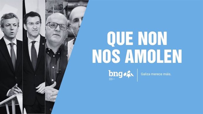 Imagen de Twitter del BNG con la que responden a la campaña 'Que no nos amolen' que el PP promovió en siete vallas en contra del BNG, PSdeG y Podemos