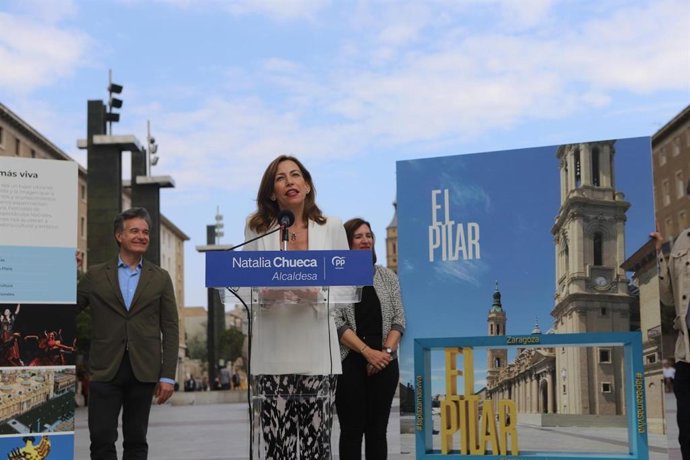 La candidata popular Natalia Chueca quiere ampliar la programación cultural en la Plaza del Pilar