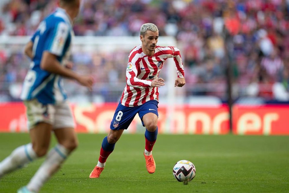 Archivo - Antoine Griezmann of Atletico de Madrid in action during the spanish league, La Liga Santander, football match played between Atletico de Madrid and RCD Espanyol at Civitas Metropolitano stadium on November 06, 2022, in Madrid, Spain.