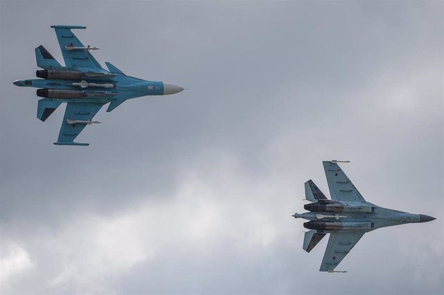 Archivo - Aviones de combate de la Fuerza Aérea de Rusia
