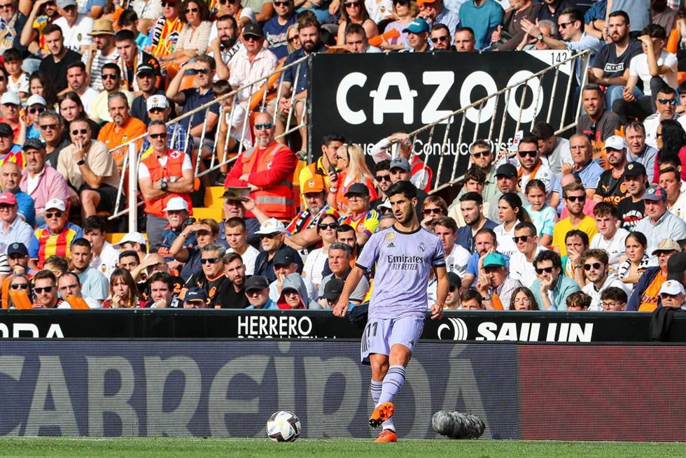 Imagen de una grada de Mestalla durante el Valencia-Real Madrid de LaLiga Santander 2022-2023