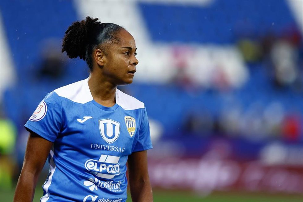 Jade Boho, durante un partido del Alhama CF.